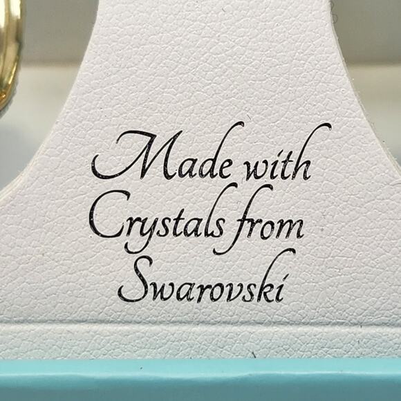 Jenni Park Swarovski Crystal Gold Tone Round Hoop 1" Earrings Lightweight New - Picture 4 of 6